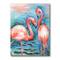 Designart - Pink Flamingos In Blue Water I - Farmhouse Canvas Wall Art Print
